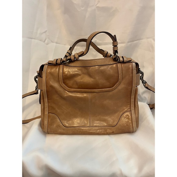 Frye Handbags - Frye Melissa Satchel Tan Leather Crossbody‎ Handbag Brown Vintage Style